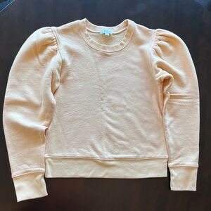 Worn 1x ALC Women’s Puff Shoulder Sweatshirt Pale Orange